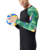 1 x RAW Customer Returns SURFEASY Men s Rashguard Long Sleeve Sun Protection Rash Vest Men, Rash Guard Shirt for Surfing Swimming Fishing Hiking, Compression, Outdoor Activities Baselayer Parrot, M  - RRP €21.96