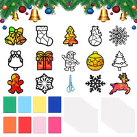 1 x Brand New 14 pieces Christmas crafts for children, window pictures winter crafts, window pictures craft set Christmas, Christmas decoration crafts window, window pictures Christmas crafts, DIY craft set Christmas - RRP €20.4