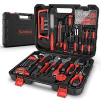 1 x RAW Customer Returns Complete Toolbox 148-PCS Work Tool Set - DIY Mechanics Tools - Sundpey Portable Tool Case with Screwdrivers Ratchet Pliers Daily Repairs Home Office Red - RRP €47.39