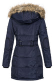 1 x Brand New Geographical Norway women s jacket winter parka Belissima XL fur hood navy L - RRP €109.9