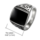 1 x RAW Customer Returns Flongo men s ring men s ring men, stainless steel ring stainless steel ring band ring black silver thumb ring men s rings seal Irish Celtic knot motorcyclist biker men men s accessories 65MM - RRP €24.0