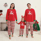 1 x RAW Customer Returns Zoerea Christmas Pajamas Family Matching Reindeer Pattern Long Sleeve Top and Pants Sleepwear Autumn Winter Pajamas Set for Couple Women Men Children Red, XXL-Women - RRP €33.99