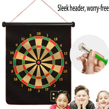 1 x RAW Customer Returns Magnetic dart board, dart board, magnetic children s double-sided dart board, 15 inch 2-in-1 roll-up magnetic dart board, dart board with 6 safe darts for indoor outdoor fun. - RRP €16.79