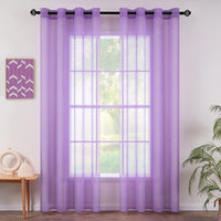 1 x RAW Customer Returns MIULEE Sheer Voile Curtain with Eyelets Transparent Look Curtain Eyelet Curtain Eyelet Curtain Transparent Transparent Window Curtain for Bedroom Living Room Babyroom 140 x 175 cm W x H Light Purple - RRP €25.07