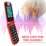 1 x RAW Customer Returns USHINING Mobile Phone for Seniors, Mobile Phone with Big Keys SOS Button 2.4 Inch Screen Quick Call 1000mAh Battery, Easy to Use for Elderly Red  - RRP €34.99