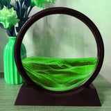 1 x RAW Customer Returns Neioaas 3D Moving Sand Pictures - Dynamic Sand Painting Liquid Motion, Sand Art Ornaments, Relaxing for Home and Office Decoration Green, 17.8cm  - RRP €22.8