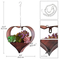 1 x RAW Customer Returns Heart Shape Metal Flower Pot Hanging Outdoor Garden Decoration Garden Decor Balcony Outdoor Flower Pot Living Room Decoration Hanging Pot - RRP €34.99