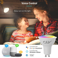 1 x RAW Customer Returns GY GU10 Alexa lamp Smart RGBCW light bulbs, 7W 70W, 500lm, WiFi Alexa light, WiFi LED bulbs, dimmable via app or voice, compatible with Alexa Echo Google Home, 6 pack - RRP €44.36