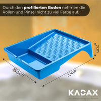 1 x RAW Customer Returns KADAX paint tray, large plastic paint tray, painter s paint tray with handy handle, paint tray, lightweight painting accessories, painting supplies, paint tray, paint tray 6, blue  - RRP €18.14