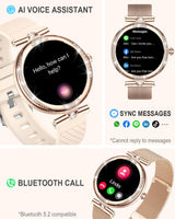 1 x RAW Customer Returns Fitonme Smartwatch Women with Telephone Function, 1.19 Inch AMOLED Display, IP68 Waterproof Sports Watch Wristwatch with Sleep Monitor Heart Rate Monitor SpO2 Blood Pressure Measurement Pedometer for Android iOS Rose  - RRP €59.99