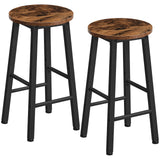 1 x RAW Customer Returns HOOBRO bar stools set of 2, bar chairs, kitchen chairs, suitable for dining room, kitchen, bar counter, robust and stable, industrial style, vintage brown-black EBF07BY01G1 - RRP €50.41