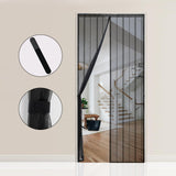 1 x RAW Customer Returns Sekey magnet fly screen balcony door without drilling, door curtain fly protection sliding door, insect protection curtain door through easy assembly 140x230cm, black - RRP €21.62