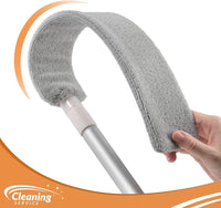 8 x Brand New Retractable crevice dust cleaner, feather duster extendable up to 1.4m, with stainless steel telescopic rod and two washable cloths, replaceable, for under sofa, cupboards, bed, household crevice dust 1.4m  - RRP €64.4