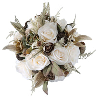 1 x RAW Customer Returns Fouriding bridal bouquet bride bridesmaid bridesmaids bouquets wedding roses bouquet artificial rose bouquet bouquet decoration creamy - RRP €47.6