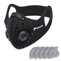 3 x RAW Customer Returns Powzdi dust mask, sports mask, cycling mask, breathing mask, training mask, air filter mask with 5 activated carbon filters for men and women for running, cycling, valve, motorcycle, cycling, outdoor activities - RRP €52.5