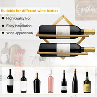 1 x RAW Customer Returns Metal Wall Mounted Wine Holder, Foldable Hanging Wine Rack Organizer for 2 Liquor Bottles, Bottle Rack Wine Bottle Rack for Home Kitchen Bar Wall Decor - RRP €29.83