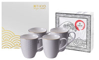 1 x RAW Customer Returns TOKYO design studio Nippon White set of 4 cups white, with gold rim, 8.5 cm, 10.2 cm high, 380 ml, Asian porcelain, Japanese design, including gift packaging - RRP €46.98