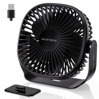 2 x RAW Customer Returns SMARTDEVIL USB Fan, Mini USB Table Fan, Quiet Small Fan, 3 Speeds, Dual 360 Adjustment with Adhesive Hook, USB Fan for Office, Home and Outdoor Black  - RRP €36.28