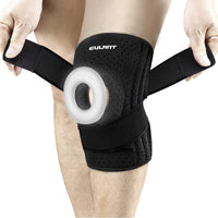 1 x Brand New ONTYZZ Knee Support Adjustable Knee Brace Open Patella Stabilizer Compression Sleeves for Outdoor Sports Climbing Riding Fitness Basketball Knee Pads Adult Black-1 Piece - RRP €36.0