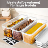 1 x RAW Customer Returns HRUISE Pasta Storage Containers Set of 3, 2.3 Liter Rectangular Spaghetti Long Noodle Storage Box with Airtight Lid, BPA Free Plastic Kitchen Food Storage Containers for Pasta Oatmeal - RRP €23.18