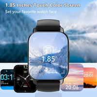 1 x RAW Customer Returns Csasan Smartwatch Men with Phone Function, 1.85 Inch HD Full Touchscreen Smart Watch with Heart Rate Monitor Sleep Monitor Pedometer, 112 Sports Modes Sports Watch, IP68 Waterproof Fitness Watch for iOS Android - RRP €20.16