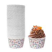 1 x RAW Customer Returns Frepea 50 Pieces Cupcake Molds Paper Muffin Cases Paper Non-Stick Disposable Baking Cups for Halloween Birthdays Weddings Parties Colored Dots  - RRP €10.07