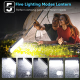 1 x RAW Customer Returns LeKaufen Solar Camping Lamp Rechargeable White, Lanterns Camping 6500mAh Magnetic Tent Lamp, 2000 LM LED Camping Lamp, Power Level Display, 5 Light Modes Pavilion Lighting Emergency Camping - RRP €21.17