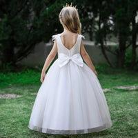 1 x RAW Customer Returns LOLANTA Formal Dress Girls, Princess Dresses Girls Wedding Party Dress, Elegant Long Evening Dress Communication Lace Tulle Dress for Children, 5-6 Years, White, Day 120 - RRP €39.98