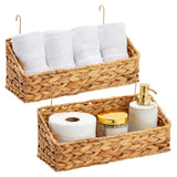 1 x RAW Customer Returns Bathroom organizer, 2 hanging storage baskets made of water hyacinth, 38 x 15 x 15 cm - RRP €36.36