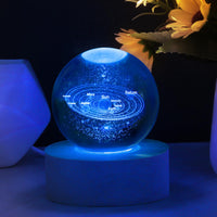 1 x RAW Customer Returns HOTUT 3D Crystal Ball Night Light, Solar System Planets Crystal Ball, USB Charging, 6cm LED Colorful Night Light for Christmas Birthday Easter Valentine s Day Astronomy Gift - RRP €11.38