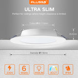 1 x RAW Customer Returns ALUSSO LED recessed spotlights 230V flat 6W ceiling spots warm white neutral white cold white adjustable IP44 ceiling spots recessed lights recessed spots ceiling spotlights for bathroom kitchen living room, set of 6 - RRP €36.29