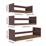 1 x RAW Customer Returns EYMPEU Floating Shelves in Wood and Iron, Decoration and Space Saving for Kitchen, Bathroom, Living Room, Office, Wall Shelf Brown 40x13x11.7cm Set of 3 - RRP €21.68