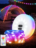 1 x RAW Customer Returns LED fairy lights, indoor outdoor fairy lights, weatherproof, portable, stowable, alpine clouds outdoor fairy lights for children s rooms, USB rechargeable, 6m camping fairy lights, rollable multi-colored  - RRP €20.88