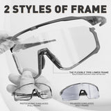 1 x RAW Customer Returns KAPVOE Cycling Glasses Polarized Photochromic Cycling Glasses Interchangeable Lenses Photochromatic Sunglasses Sports Glasses MTB Glasses Men Women Clear MTB Road Bike Cycling Sports Glasses 11 - RRP €49.99