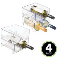 1 x RAW Customer Returns mDesign wine stand for eight bottles - stackable bottle holder for your drinks storage in the kitchen - transparent - RRP €42.04