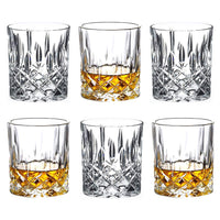 1 x RAW Customer Returns Set of 6 Classic Cocktail Whiskey Glasses, High Quality Crystal Glass Tall Glasses for Drinking Bourbon, Scotch, Cocktail, Cognac, Whiskey, Large, 11 oz - RRP €32.0