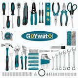 1 x RAW Customer Returns GoYwato tool box filled professional 287-piece tool box filled tool set for household with ratchet wrench socket pliers adjustable wrench multifunctional tool blue - RRP €69.41