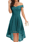 1 x RAW Customer Returns Homrain Women s 50s Dresses Formal Lace Dress Evening Dresses Vintage Retro Ball Gown Swing A-Line Cocktail Dress Floral Lace Evening Dress Turquoise XL - RRP €43.97