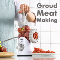 1 x RAW Customer Returns Geedel Manual Meat Grinder, Stainless Steel Meat Grinder for Minced Meat, Pastry Press for Pastries, Churros Maker, Meat Grinder, Manual Sausage Filling Machine for Minced Meat, Sausage, Cookies White  - RRP €35.28