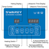 1 x RAW Customer Returns SWAREY 2.5L Ultrasonic Cleaner Ultrasonic Device 40KHz 100W Cleaning Equipment Ultrasonic Cleaner Cleaning Timer and Heater for Dentures, Jewelry, Watches, Necklaces, Glasses, Industrial Accessories - RRP €109.99