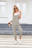 3 x Brand New Byoauo Women Jumpsuit Long Pants Rompers with Pockets Sleeveless Strap Piece Romper Gray-XXL - RRP €90.72