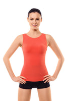 3 x Brand New  MD Women s Tank Tops Women s Collection Top in Elastic Fabric with Wide Straps Orange S - RRP €68.4