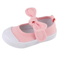 1 x RAW Customer Returns LACOFIA Kids Canvas Sneakers Bowknot Canvas Shoes Mary Jane School Shoes for Girls Pink 22 - RRP €19.99