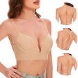 1 x RAW Customer Returns Zekeylin Bra Backless Bra for Deep Back Neckline Seamless Underwire Bra for Backless Dress Invisible Deep Cut Bras, Convertible Bras with Deep Back for Women Nude, L  - RRP €33.26