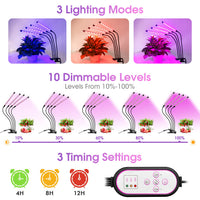 1 x RAW Customer Returns wolezek LED plant lamp, plant light, 80 LEDs plant light red blue full spectrum grow light for indoor plants with timer, 3 types of mode 10 light intensities for vegetables - RRP €27.99