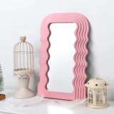 4 x Brand New Funerom Rectangular Aesthetic Mirror with Wavy Edges, 16 x 10 , Pink - RRP €103.48