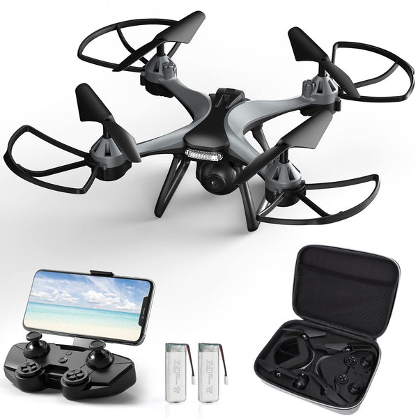 1 x RAW Customer Returns Maetot Drones With 1080P HD Camera, FPV Quadcopter RC for Kids Adults Beginners, Gifts Boys Toys, Voice Gesture APP Control, One-Button Initial Speed Adjustment, 360 Flips - RRP €34.66