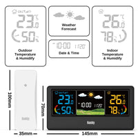 1 x RAW Customer Returns Raddy WF-55C weather station radio with outdoor sensor color display for indoor and outdoor weather forecast with hygrometer thermometer alarm clock for home - RRP €16.93