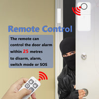 1 x RAW Customer Returns Erdiegle door alarm window alarm with remote control, door window sensor with battery, 135 dB sound, 4 alarm modes, window contact door contact alarm system house 1 pack  - RRP €14.11