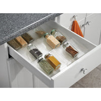 1 x RAW Customer Returns mDesign set of 2 spice racks for drawers extendable plastic spice rack for keeping the kitchen tidy practical drawer organizer on 3 levels transparent - RRP €35.38